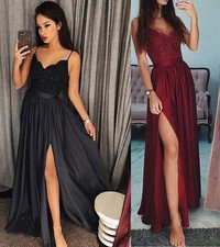 Lang Cocktailkleid Elegant Brautjungfernkleider Trauzeugin Hochzeit Gast Kleider