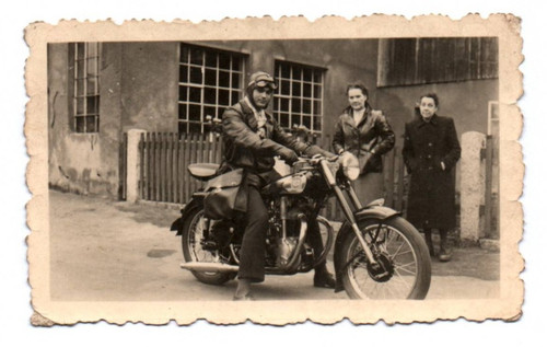 Altes foto motorradfahrer - foto,