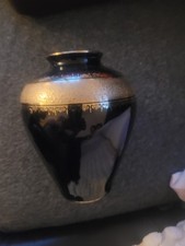 ECHT KOBALT VASE   GOLDDEKOR