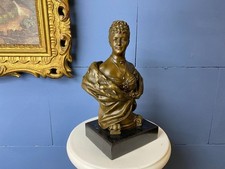 Bronze Büste Auguste Viktoria Gemahlin Wilhelms IIauf Marmorsockel nach E.BÖrmel