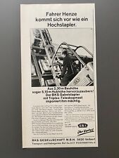 BKS Gabelstapler Velbert Hochstapler 1968 Vintage Ad Werbung Reklame