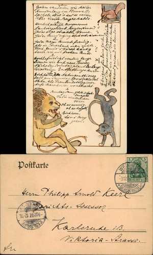 Künstlerkarte handgemalt