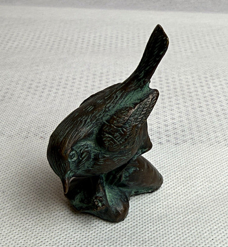 Bronzefigur vogel zaunkönig - vogel,