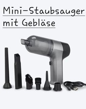 Mini Staubsauger mit Gebläse Aufladbar 80W Handstaubsauger Kabellos  mit Zubehör