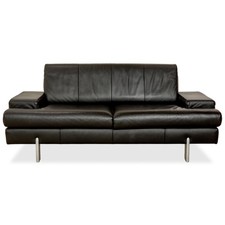 Rolf Benz AK 644 Leder Zweisitzer Schwarz Sofa Couch
