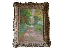 Impressionistisches Ölgemälde Landschaft, im Prunkrahmen, 68 x 55 cm  VH