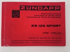 Original Zündapp KS 125 Sport Typ 521 Ersatzteilliste Ersatzteilkatalog 1975