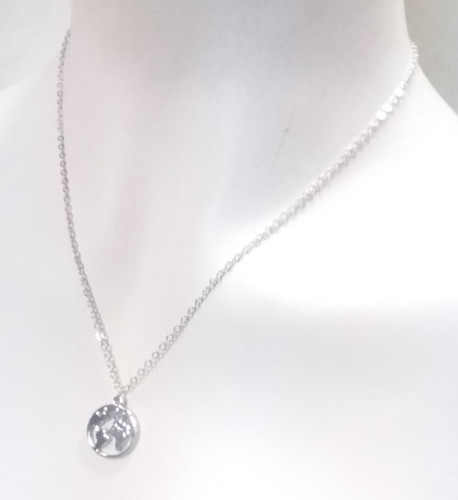 Weltkarte kette silber - weltkarte,