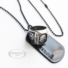 OSMANLI ARMALI KETTE mit Ring nazar GÖKTÜRK Türkiye TUGRA-LI Bozkurt Atatürk k15