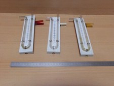 3 x U-Rohr-Manometer aus Glas, zur Druckmessung, gebraucht