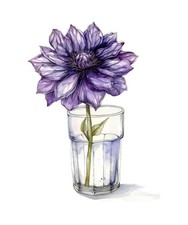 Aquarell Blumen Glas 9x9 cm