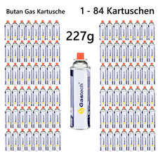 Butan Gas Kartusche Gaskartuschen Bunsenbrenner Campingkocher 227g/ 1 - 84 Stück