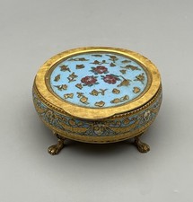 Rarität Cloisonné Dose Emaille Messing Bronze Antik Alt Cloisonne Italien Italy