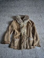 Lammfelljacke von JULIA S. ROMA Gr. DE 38, Beige, Leopardenmuster,  RAR!!!