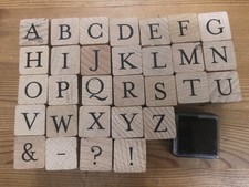 Holzstempel Buchstaben & Sonderzeichen 31teilig