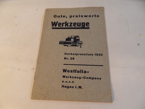 Altes heft westfalia - heft, werkzeug