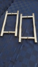 2 x Stangengriff Edelstahl hochglanz poliert Griffstange Stoßgriff Glastür 400mm