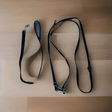 Lederleinen Für Hunde 2 Stück (1x Schwarz/Blau und 1x braun)