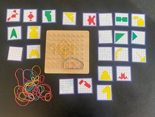 Wood Geoboard Montessori Holz Geobrett Muster Formen