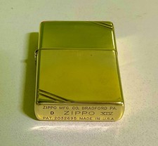 🇺🇸ZIPPO Feuerzeug Messing Gold Vintage PAT 2032695.Voll funktions.Guter Zust.