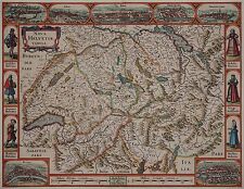 Nova Helvetiae Tabula - Schweiz - Hondius 1633 - Rare map of Switzerland