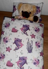 Delphin Puppenbettwäsche  Set