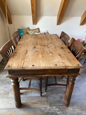 Holz Esstisch für 4 Personen aus Teakholz Kolonialstil  Massiv 150x90 CM