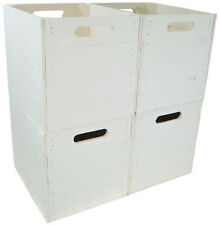 4 Stück Regalkiste weiß