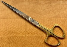 Vergoldete 16cm Solinger Papierschere Handarbeitsschere vernickelt 