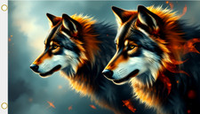 Fahne Flagge Spirit of the Wolf Motiv Nr. 2 Hissflagge 90 x 150 cm