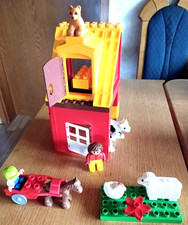 Lego Duplo Bauernhof Stall Scheune Ponykutsche selbst zus.gestellt 6 Tiere