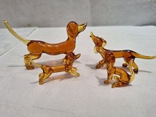 4 x Hund Dog Dackel Teckel 2-5-  5,5  cm  LAUSCHA DDR Thüringen Glaskunst Tiere