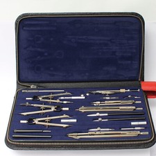 Antikes Original Richter Leonardo IX Zirkelkasten  Reisezeug ETUI  Nr.265