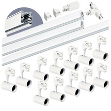 Schienensystem Komplett-Set mit 12x GU10 Lampe und 2x1m+2m Schiene, Verbinder T 