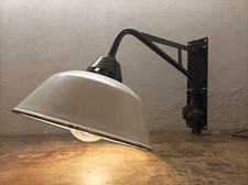 Fabriklampe Hoflampe Emaille Glaskolben Lampe Alte Leuchte Werkstatt Vintage