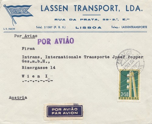 Portugal 1955 luftpost - portugal:,