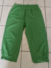 Grüne Schlupf-Hose aus Leinen, italienische Mode, Gr. XXXL