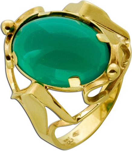 Chrysopras ring gold 333 - ring,