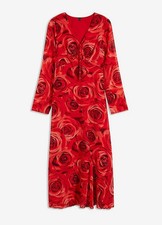 Chiffonkleid Gr. 40 Rot Floral Damen-Maxi-Kleid Partykleid Neu