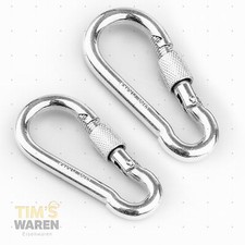 Feuerwehr Karabinerhaken Schraubsicherung 5mm - 15mm Karabiner verzinkt DIN5299D