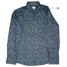 Brax Ana Bastian Herren Hemd Langarm M 39/40 blau schwarz gemustert edel NEU