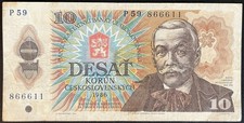 Tschechoslowakei Banknote 10 Korun 1986   #15.10.I