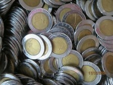 Bi-Metall Münzen - 500 Lire, 1000 Lire, 10 Francs in verschiedenen Mengen - Lots