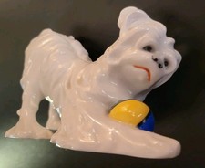 TOP Porzellanfigur Hund Terrier mit Ball HUTSCHENREUTHER LHS Kunstabteilung Selb