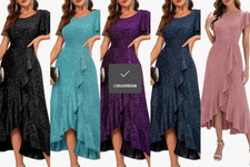 Damen abendkleid lang glitzer - abendkleid,