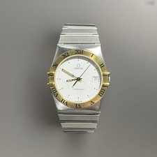 Omega Constellation Ref.1448/431.6 Datum Edelstahl Silber Gold Quarz Herrenuhr