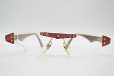 Vintage PS Swopper 33 Naturhorn Mehrfarbig Braun Randlos Brille eyeglasses NOS