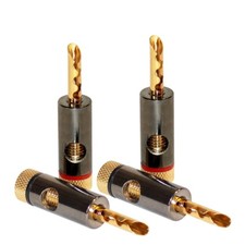 Dynavox High-End Hohl Bananenstecker Set vergoldet / Gold Plated BFA Banana Plug