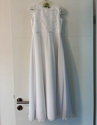 Kommunion kleid weiß spitze - s,