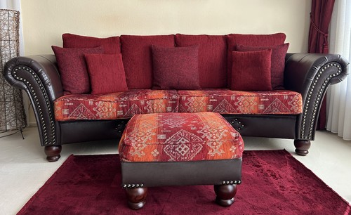 Sofa sitzer mit sitzhocker - sofa,